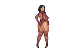 Dreamgirl Womens Teddy Body Stocking Burgundy OS Body Stockings